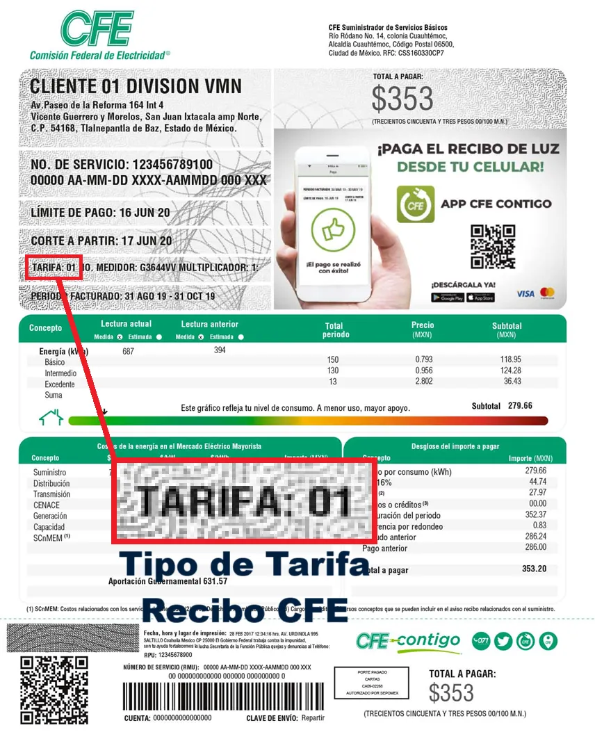 Tutorial para encontrar tipo de tarifa