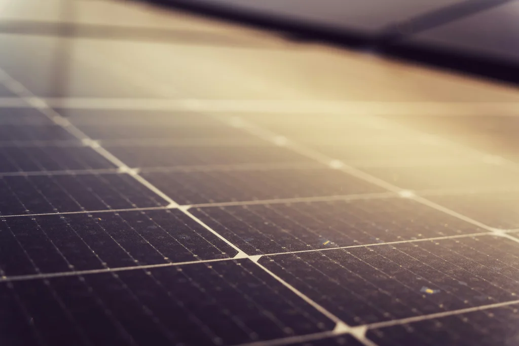 Qu&eacute; son los paneles solares: paneles monocristalinos negros instalados en un techo